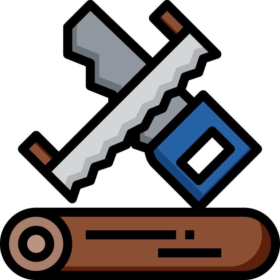 A knife and a log with a knife on top vector