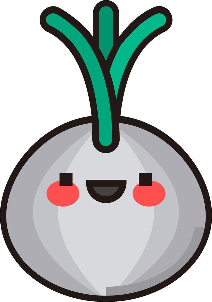 A cartoon onion with a smiley face vector