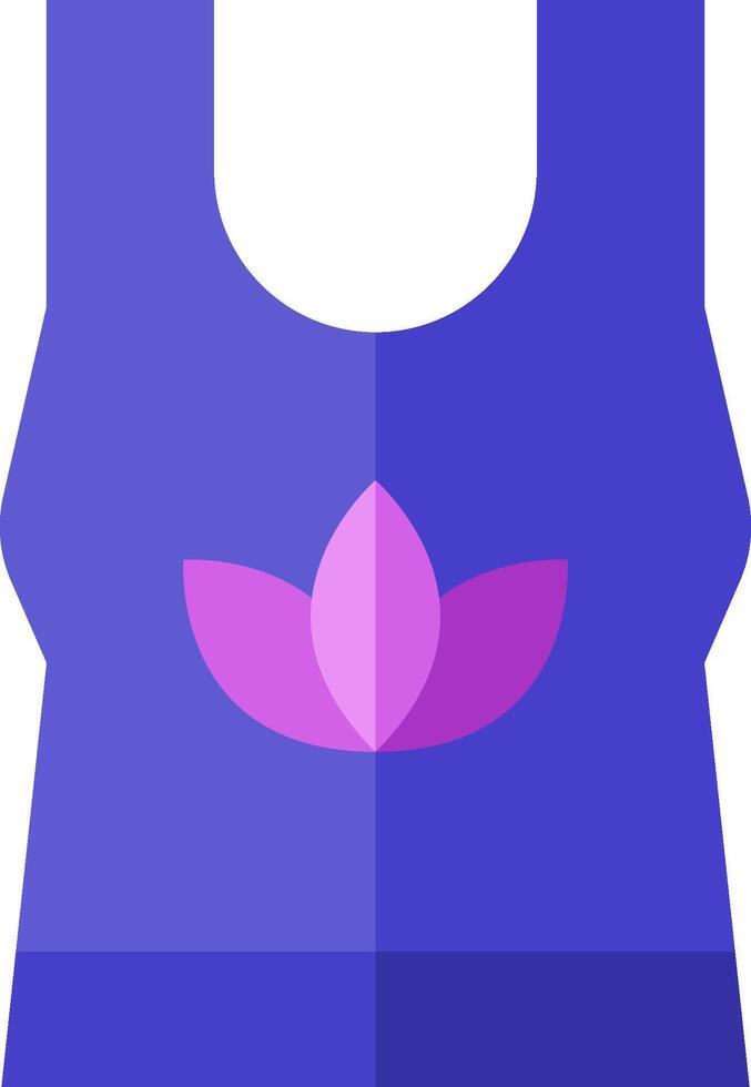 A purple yoga top with a lotus flower on it vector