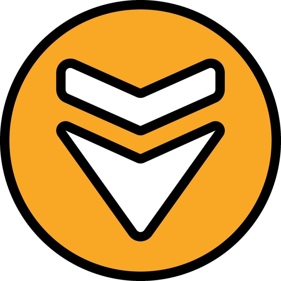 A yellow and black arrow icon vector