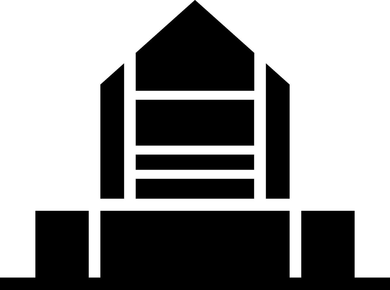 A black and white building icon vector