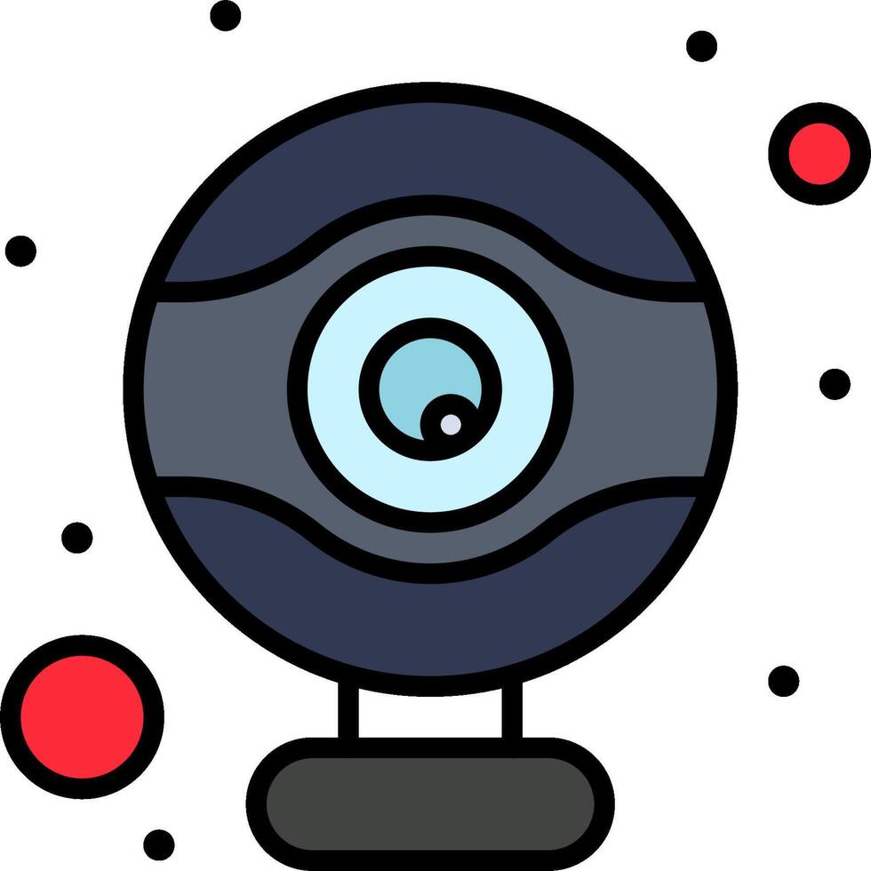 Webcam icon with red dots vector