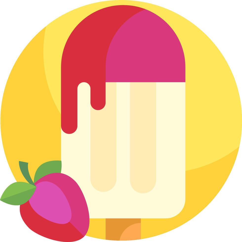 Ice cream and strawberry clipart vector