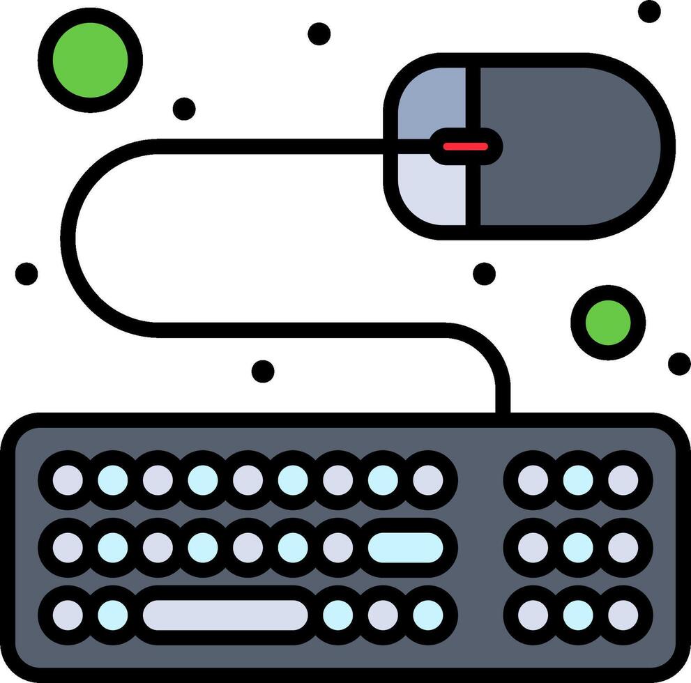Computer mouse and keyboard icon vector