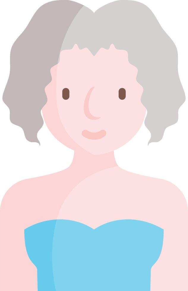 An old woman with gray hair and a blue dress vector