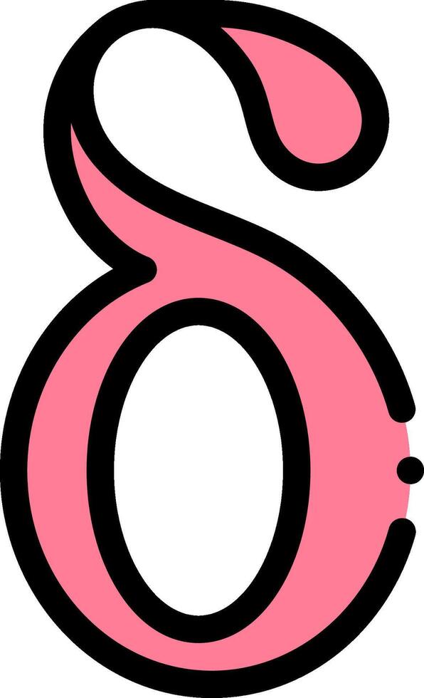 A pink and black letter s with a large black circle vector