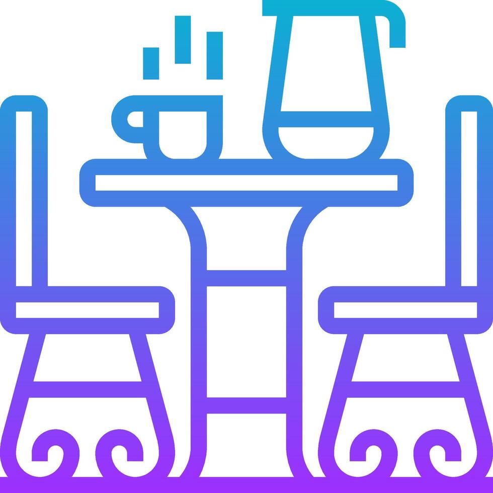 A table and chairs with a pitcher and cup vector