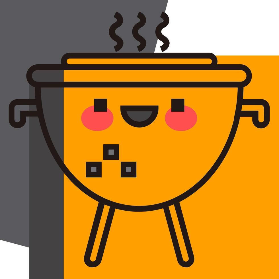 A cartoon grill with a smiley face on it vector