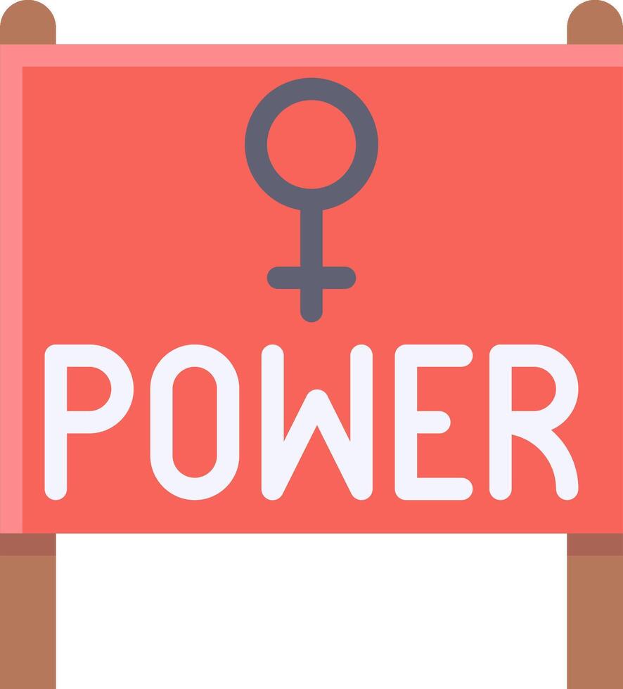 A sign with the word power and a female symbol vector