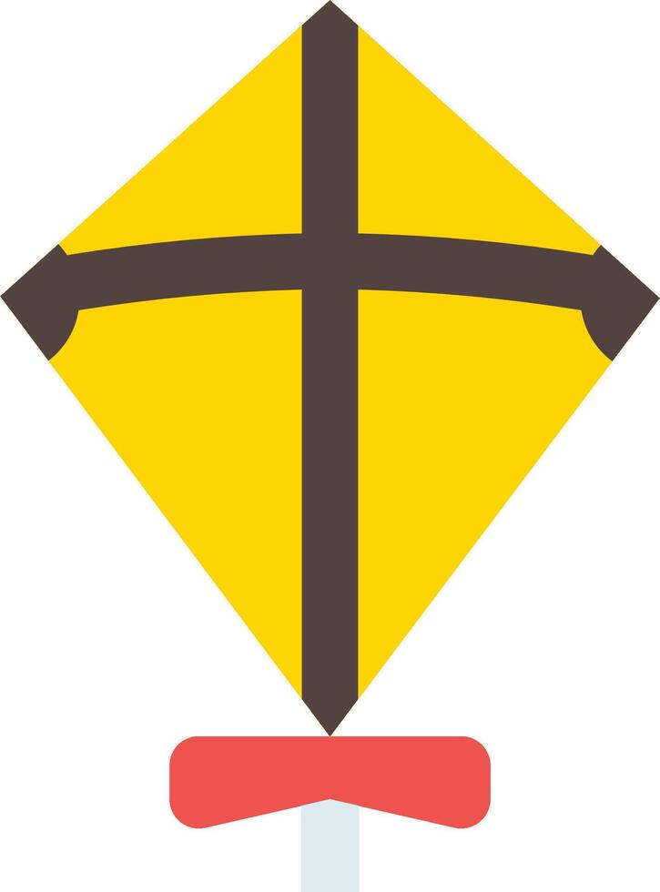 A yellow kite with a cross on it vector