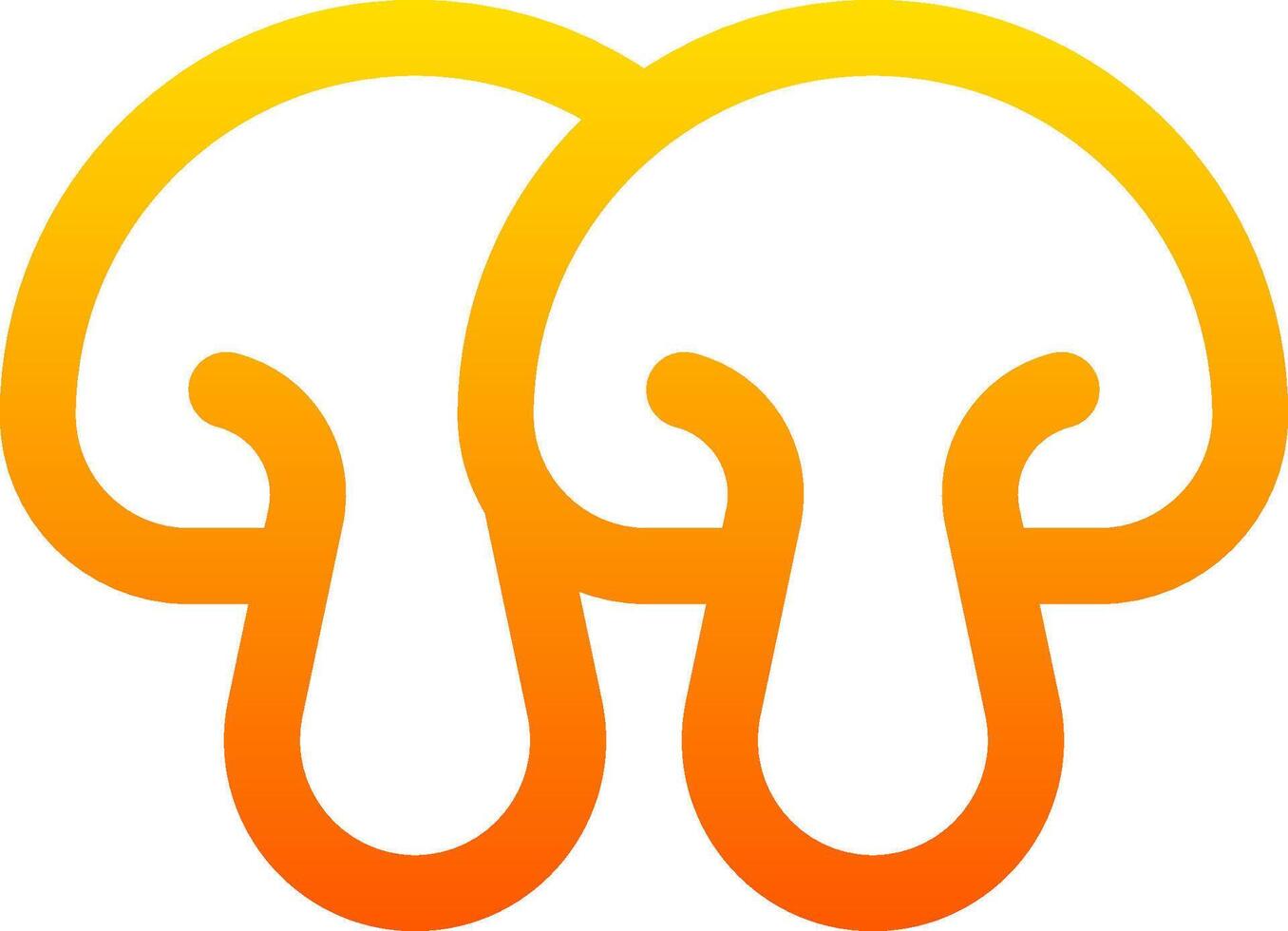 A pair of orange and yellow mushrooms vector