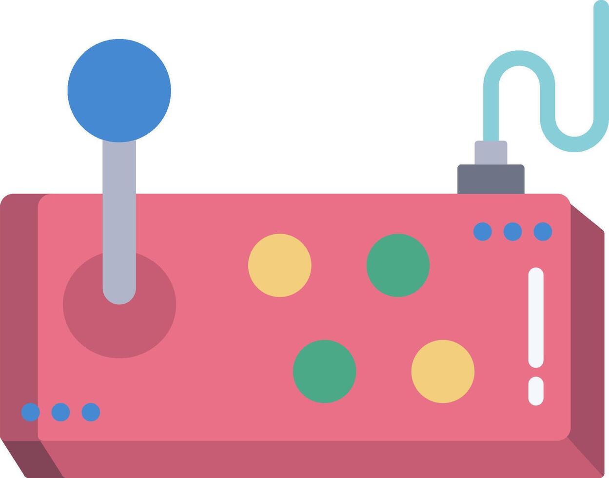 A pink game controller with a blue cord vector