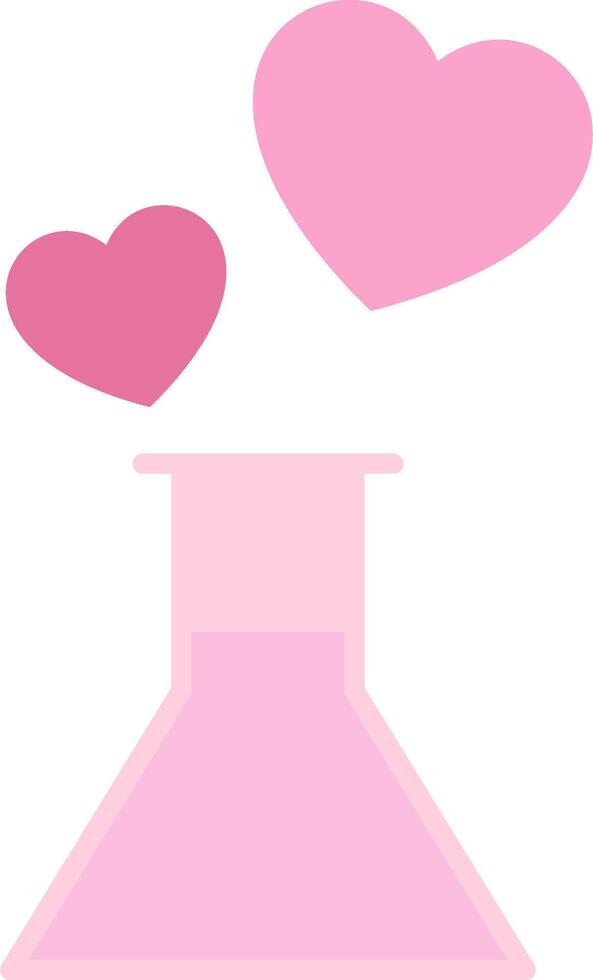 A pink heart shaped flask with a heart on top vector