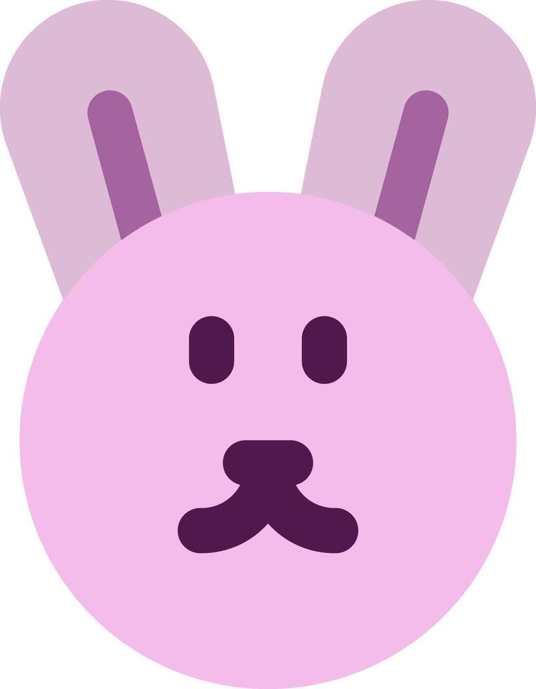 A pink bunny face with a mustache vector