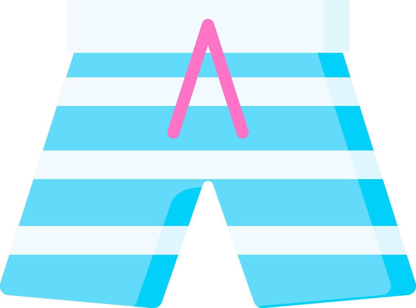 A blue and white striped shorts with pink ribbon vector