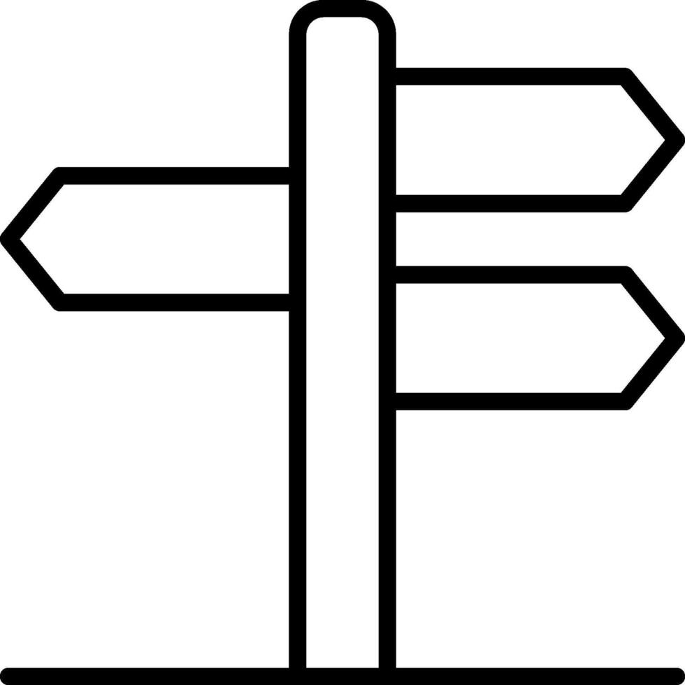 A black and white sign pointing to the left and right vector