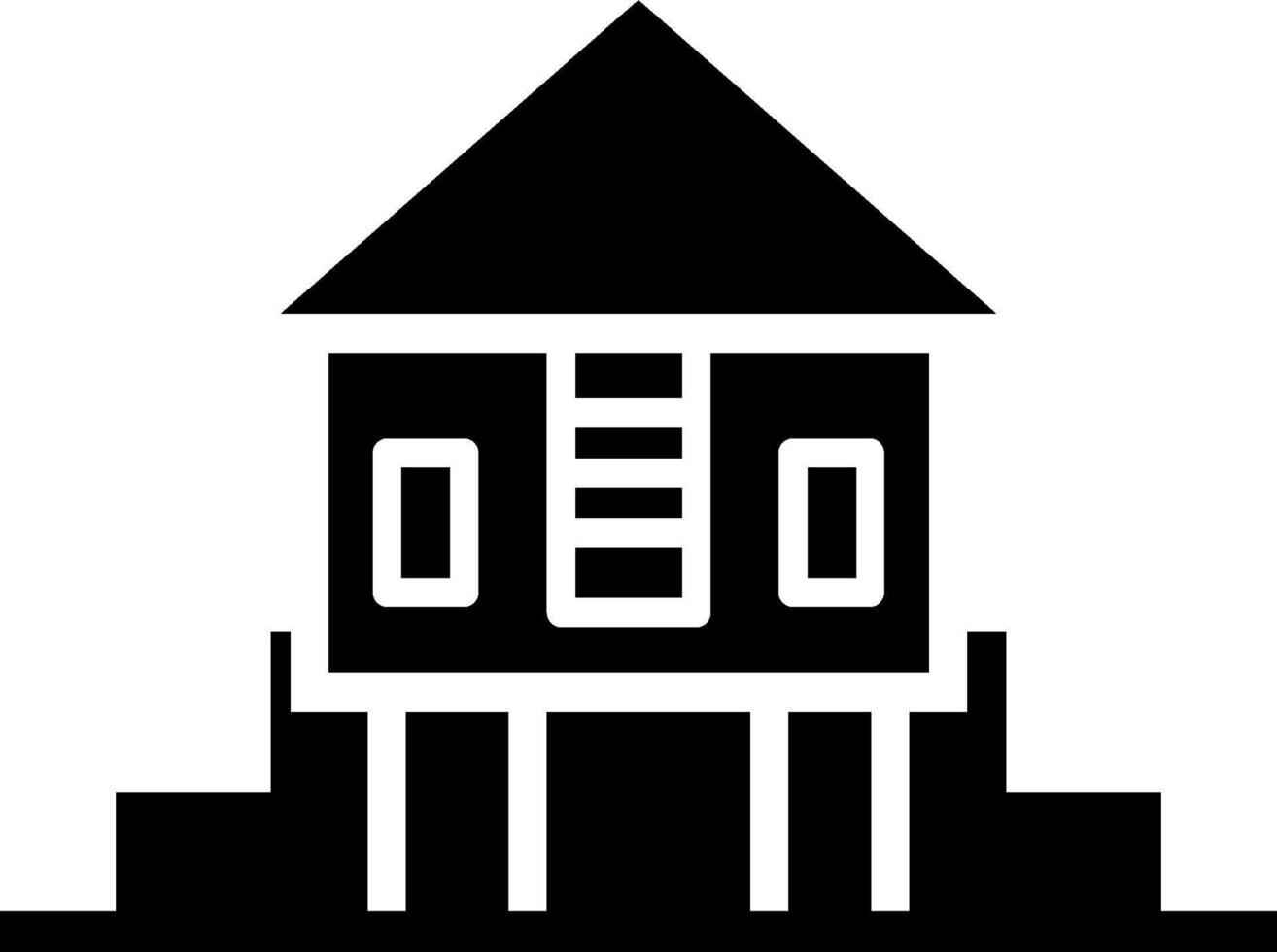 A black and white house icon on a white background vector