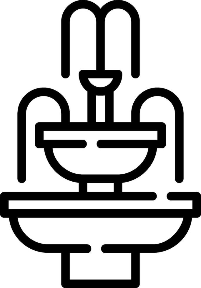 A black and white illustration of a fountain vector