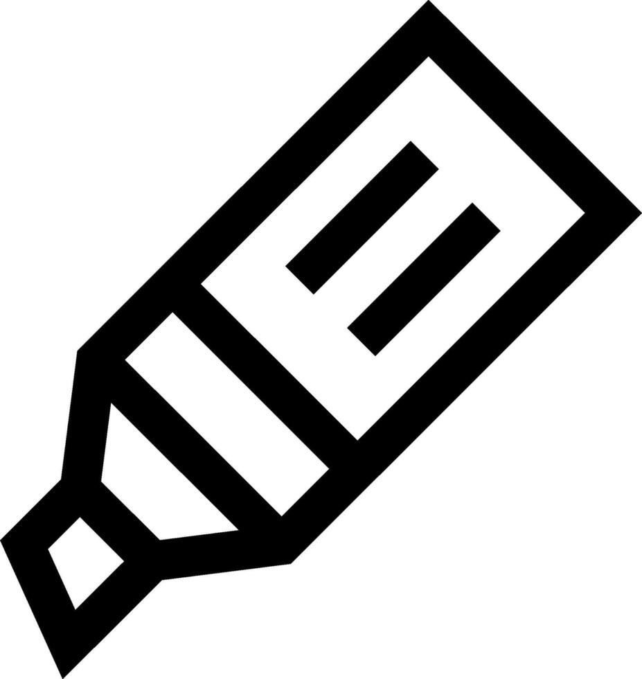 A black and white image of a pencil vector