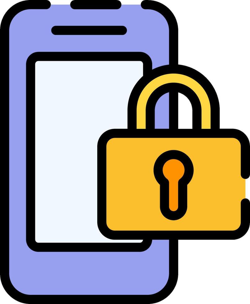 A phone with a padlock on it vector