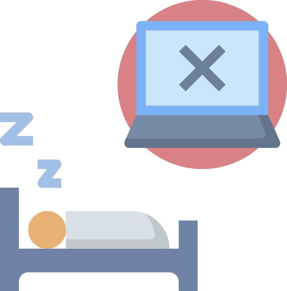 A laptop is next to a bed with a person sleeping vector
