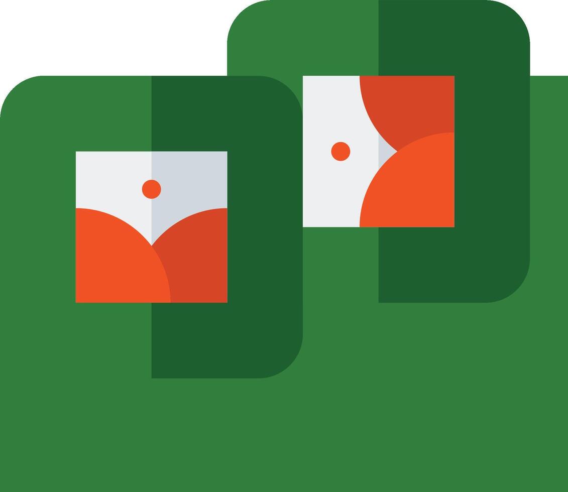 Two squares with orange and white circles on them vector