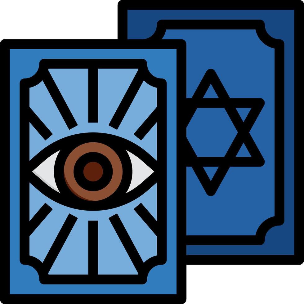 An image of a card with an eye and a star of david vector