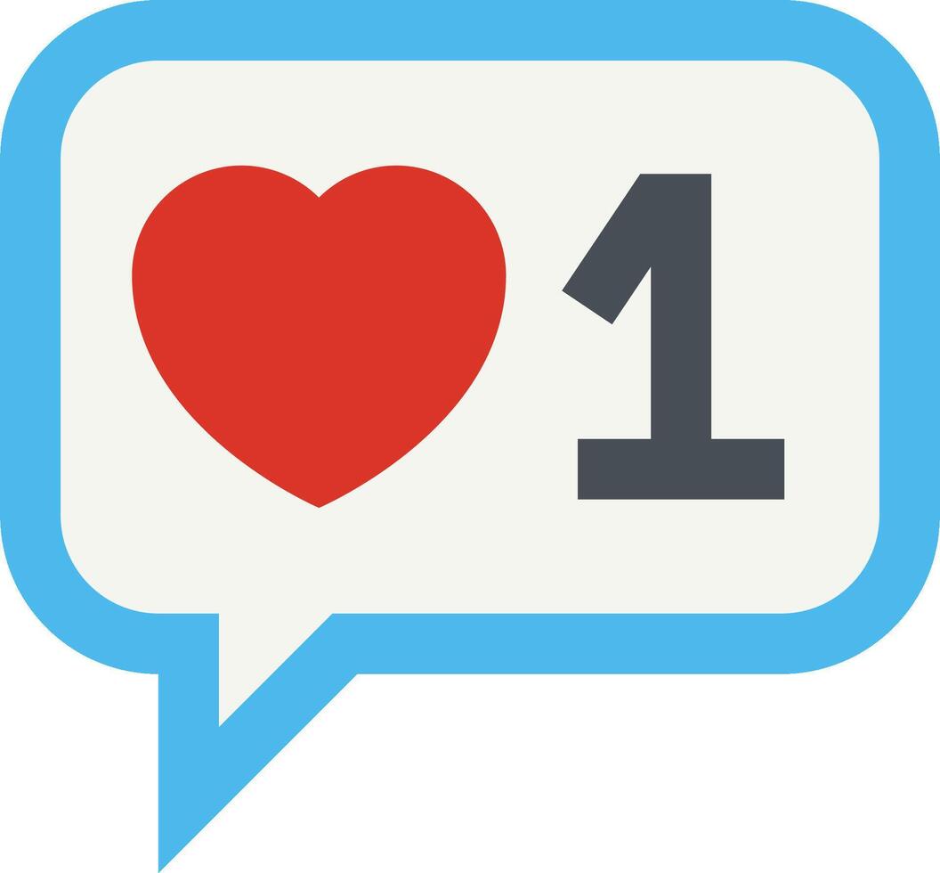The number one heart icon with a speech bubble vector