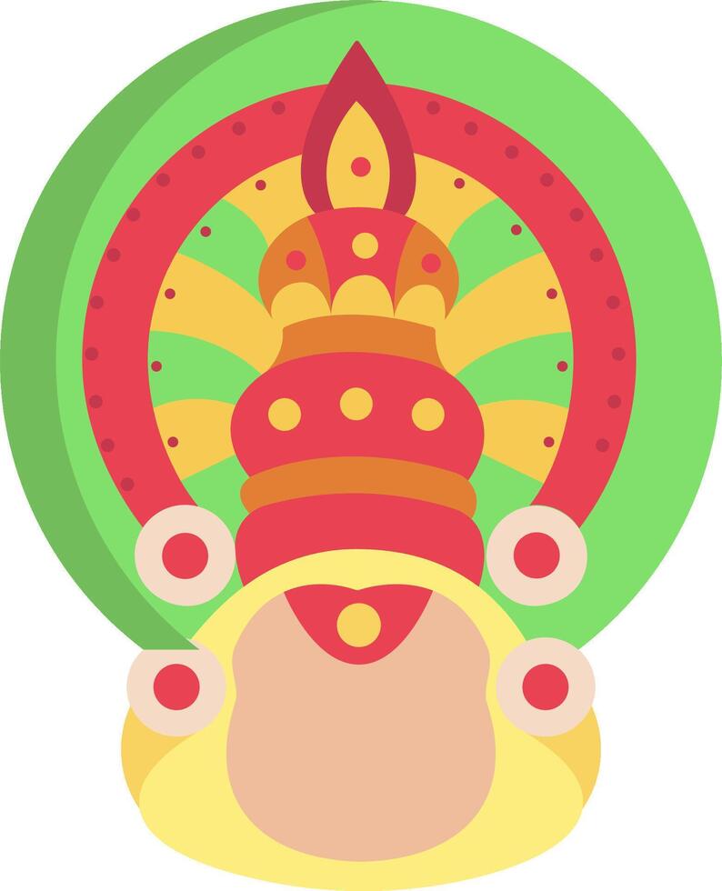 An indian icon with a red and green head vector