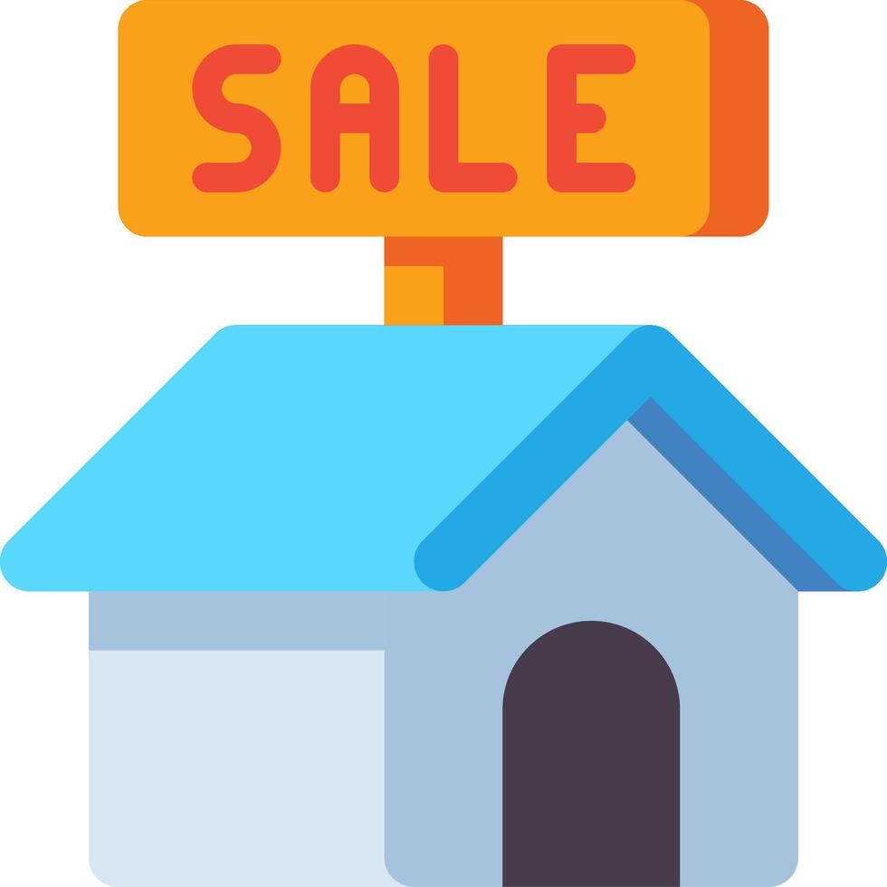 A house with a sale sign on top of it vector