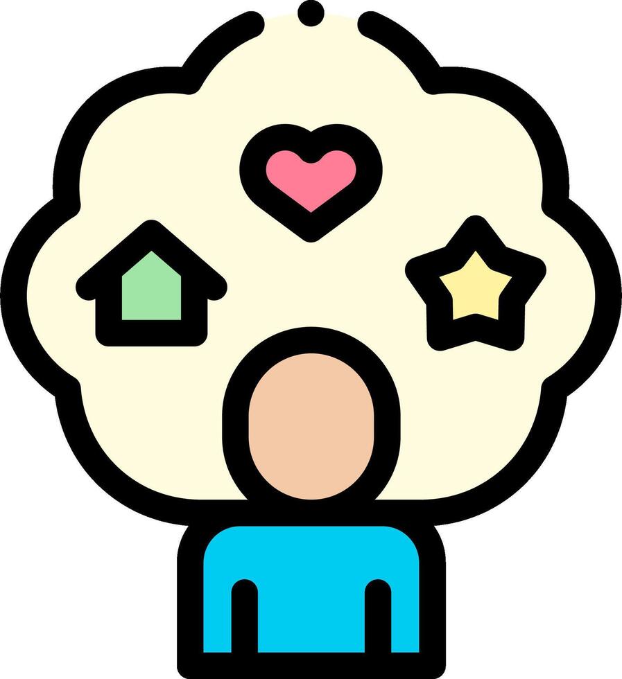 A person with a cloud in their head and a heart vector