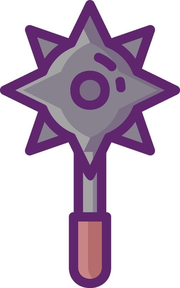 A purple and black star shaped weapon vector