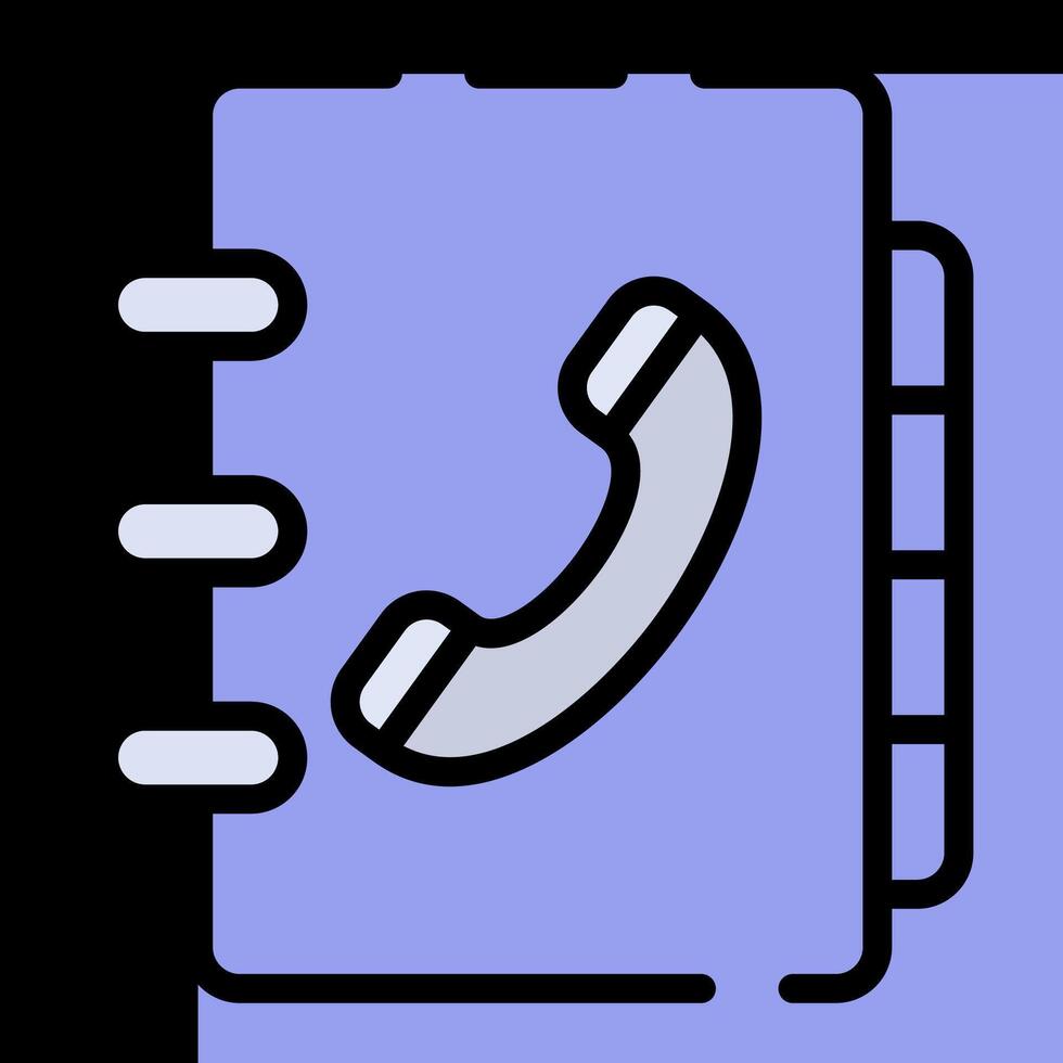 A phone icon on a purple notebook vector