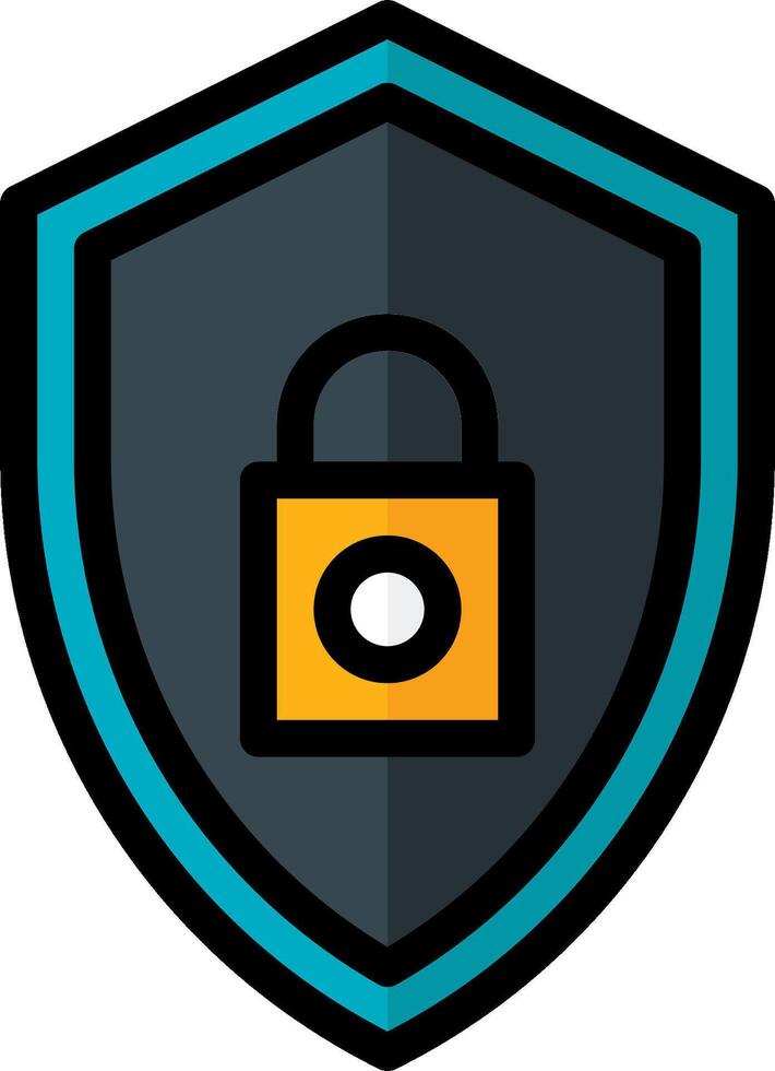 A shield with a lock on it vector