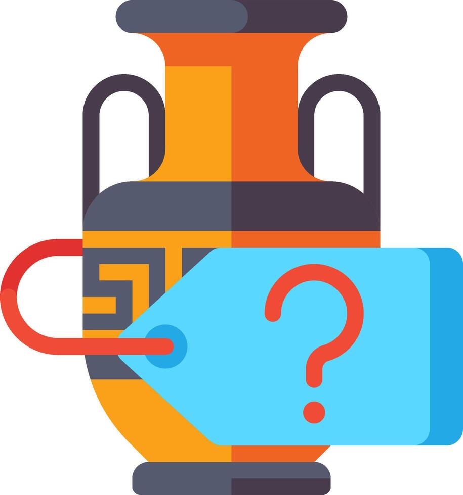 Ancient greek vase with question mark vector