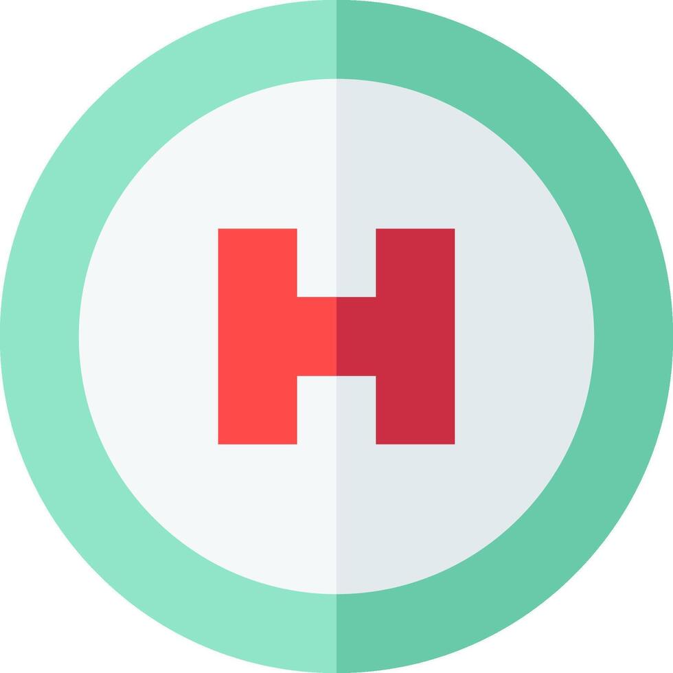 A flat icon of the letter h vector