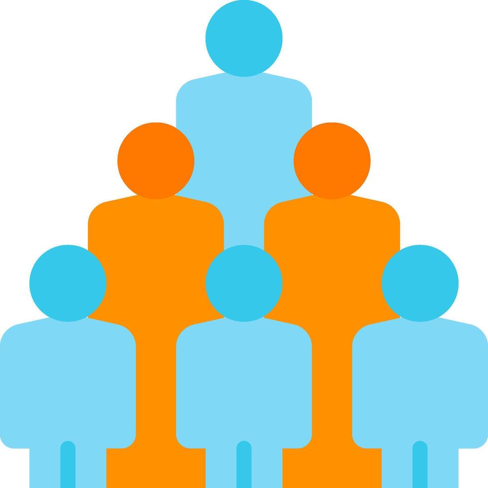 A group of people standing in a pyramid vector