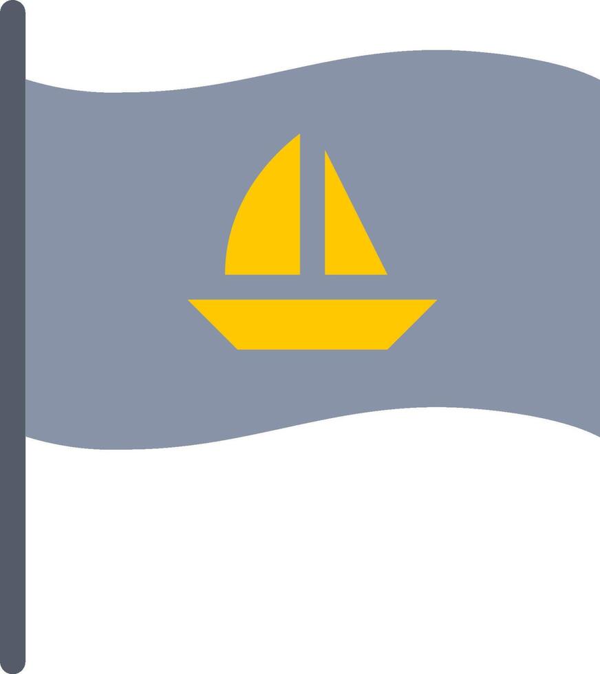 A sailboat on a flag with a yellow sail vector