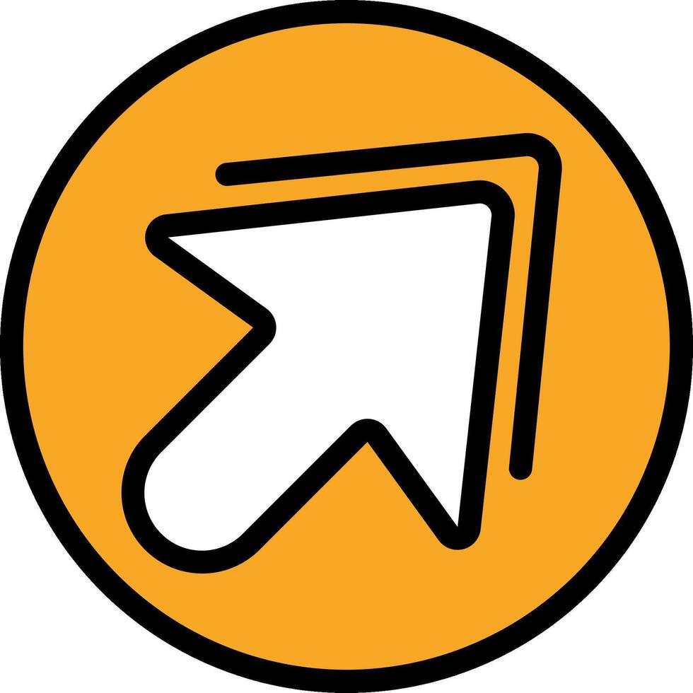 A yellow circle with an arrow pointing to the left vector