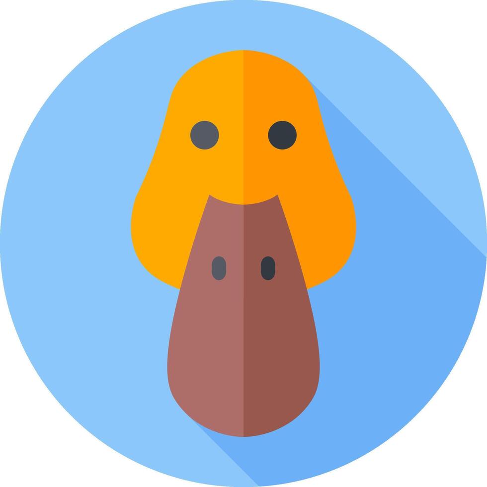 A duck head icon with a long shadow vector