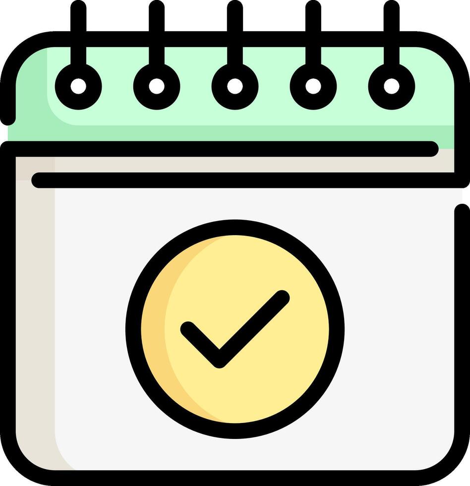 Calendar icon with tick mark vector