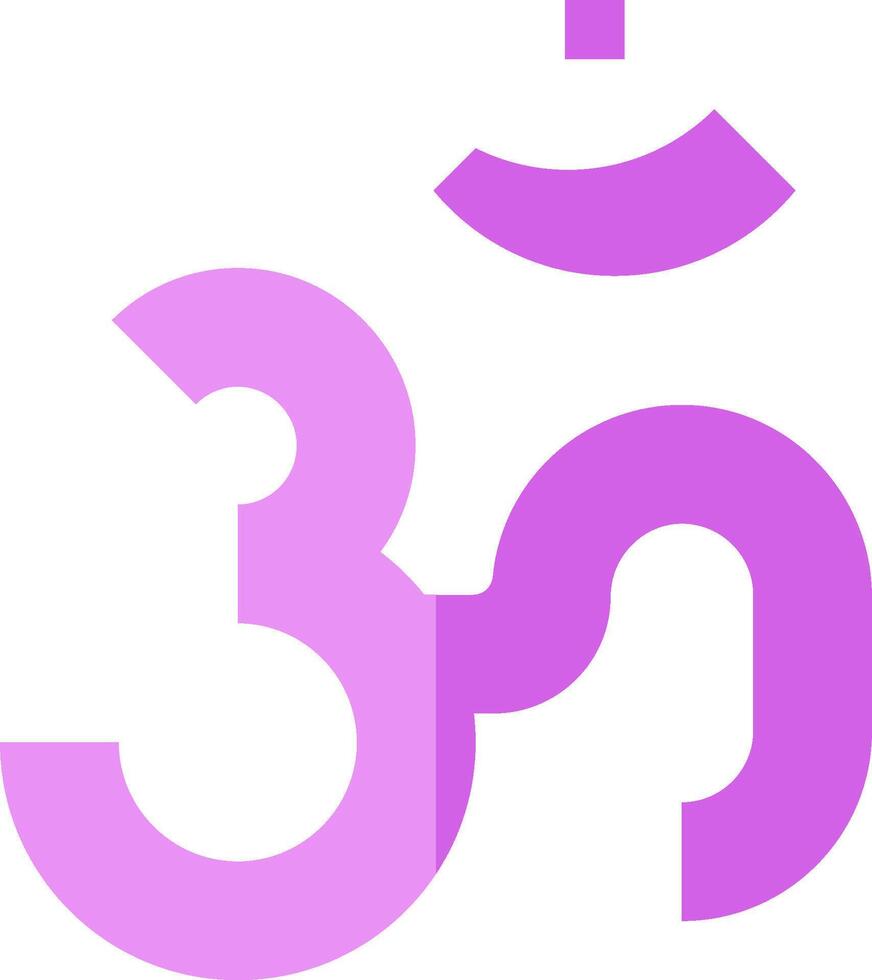 Om symbol in purple and white vector
