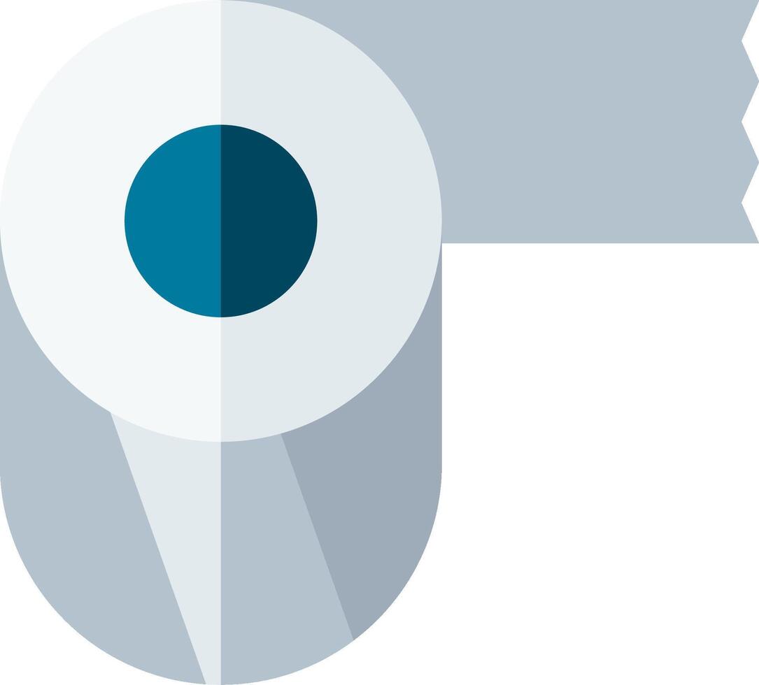 A toilet paper roll with a blue dot on it vector
