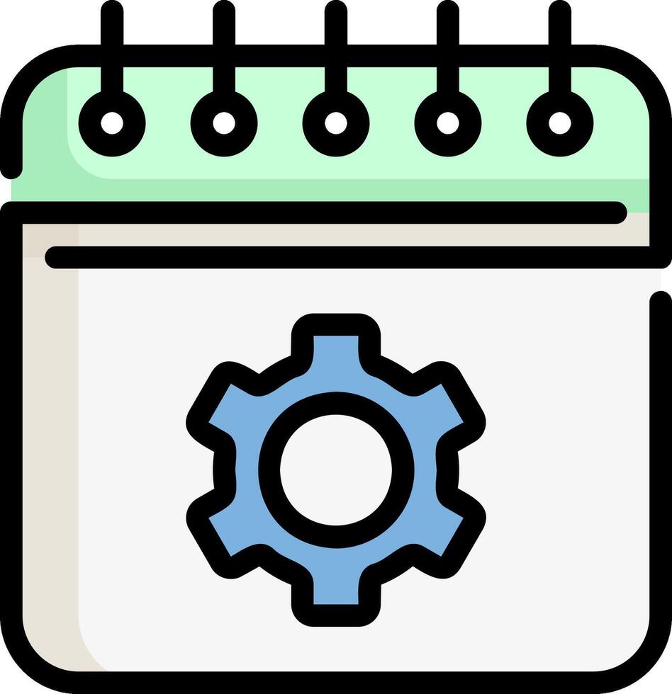 A calendar with gears on it vector