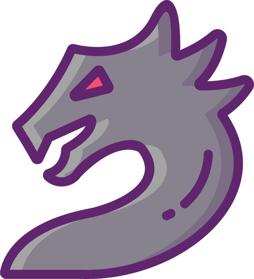 A cartoon dragon head with a red eye vector