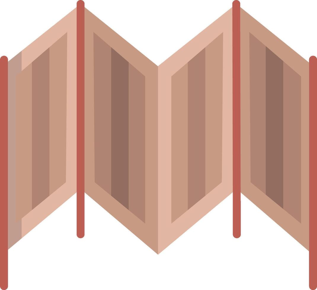 A wooden partition with four vertical lines vector