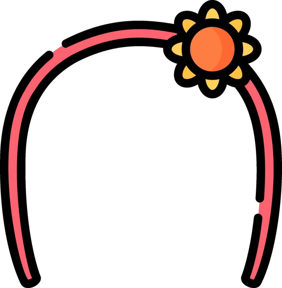 A cartoon sunflower headband on a white background vector