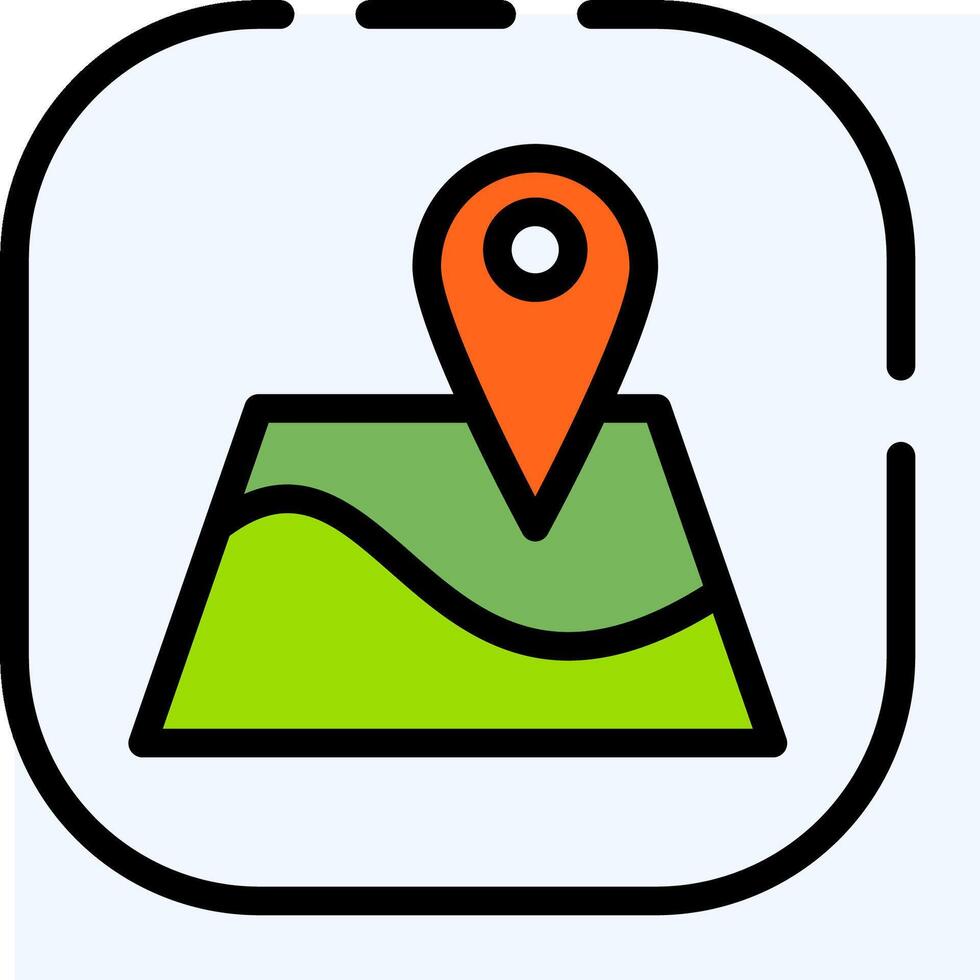 A map icon with a pin pointing to a location vector