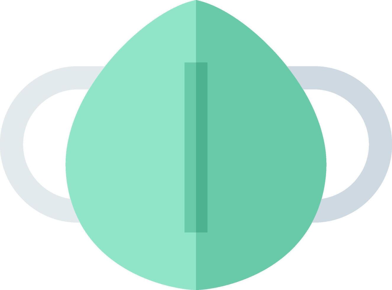 A green protective mask with a white handle vector