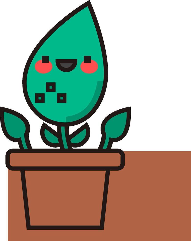 A cute plant in a pot with a smiley face vector